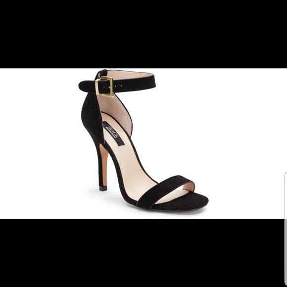Saks Fifth Avenue Black high heel sandals - Picture 1 of 8